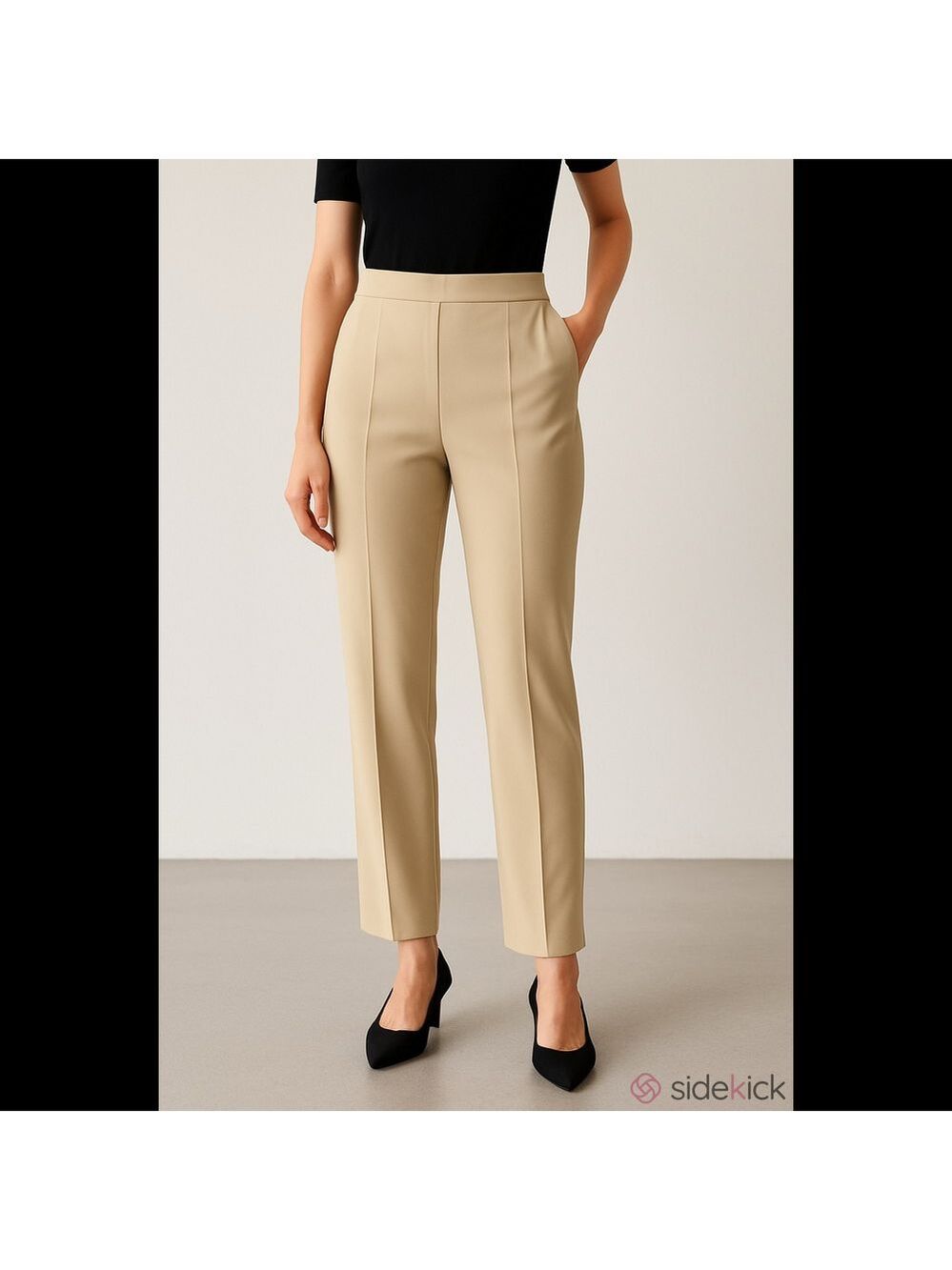 Rachel Zoe Los Angeles, beige nylon blend pleated pull on dress pants size 1X
